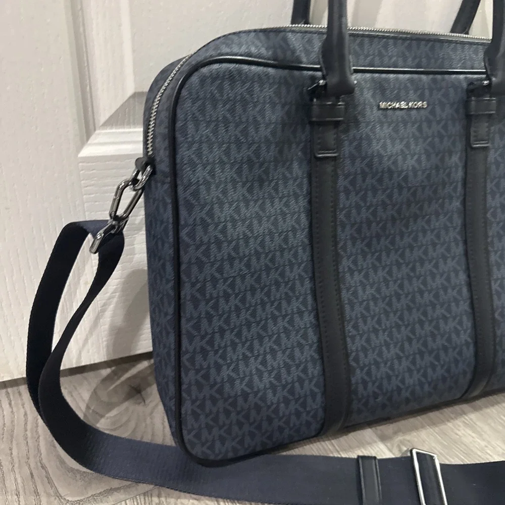 Michael Kors Hudson Logo Double Gusset Briefcase‎ Carry Laptop Bag Reg $425